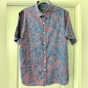 Men’s luxe poplin resort wear camp shirt - size L (slim fit)